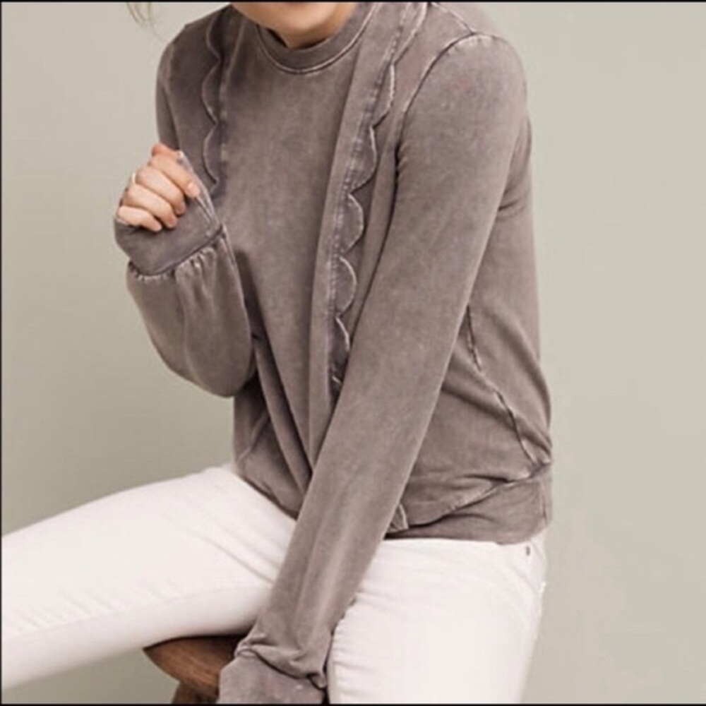 Anthropologie Eri + Ali Weckerlie scallop sweatshirt M